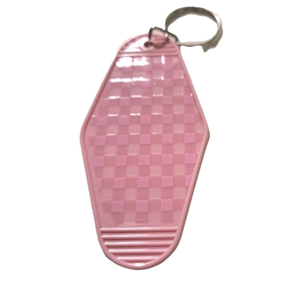Motel Keychain Pink Checkered Valentines Girls New